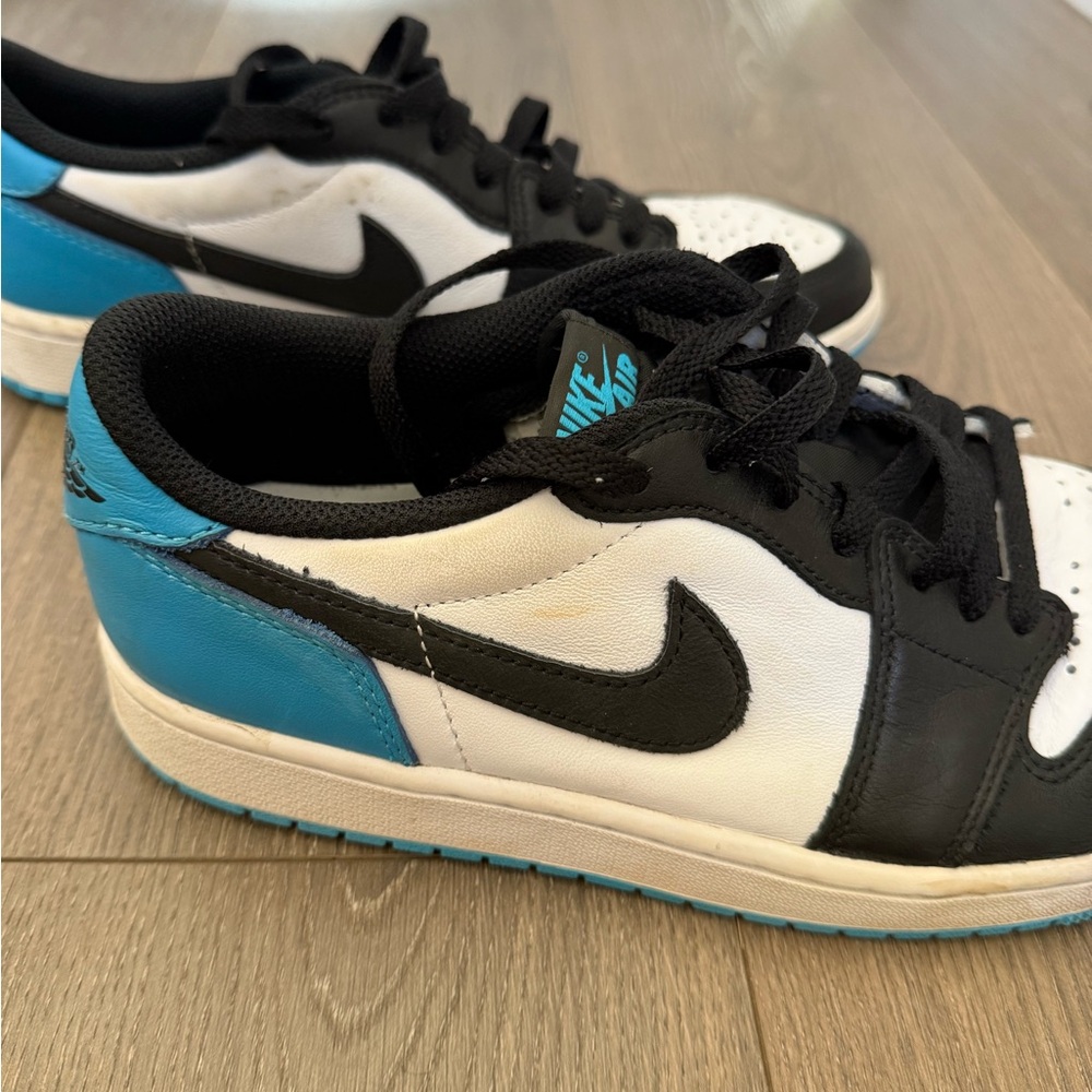 Nike Air Jordan 1 Retro Black, White and Teal Low-Top Sneakers